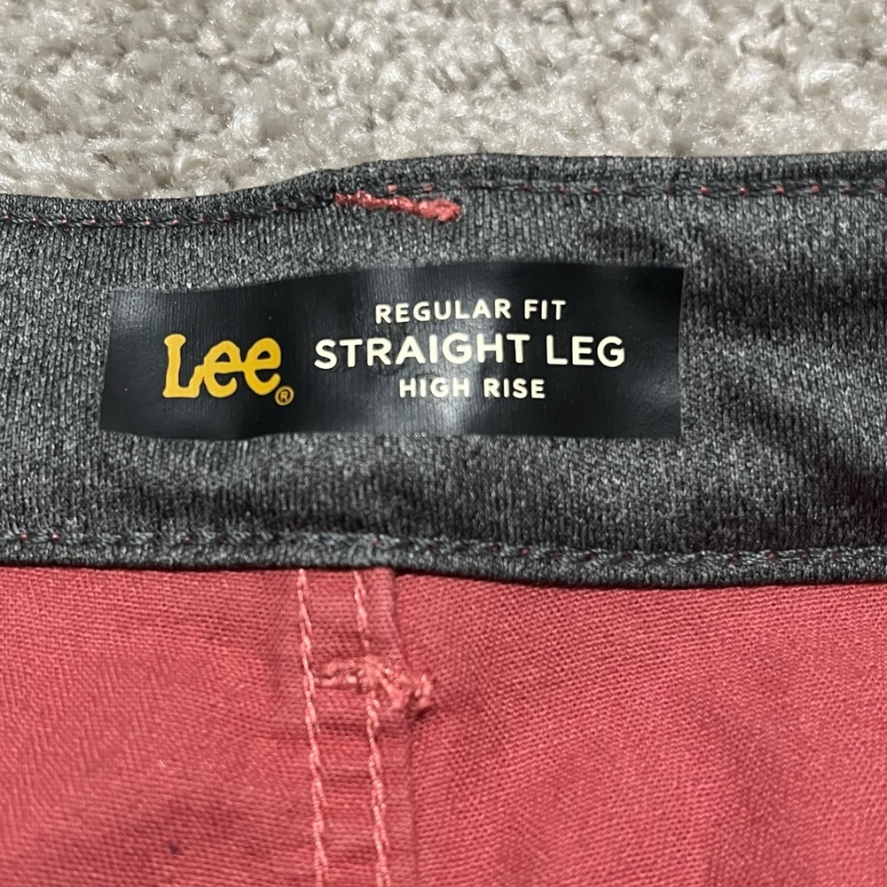 NWT Lee Size 16 medium women’s mauve cinnamon pink straight leg cropped pant - Picture 5 of 12